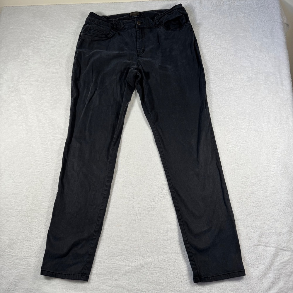 Pendleton‎ Straight Leg Pants Womens 14 Charcoal Black Classic Stretch TH154